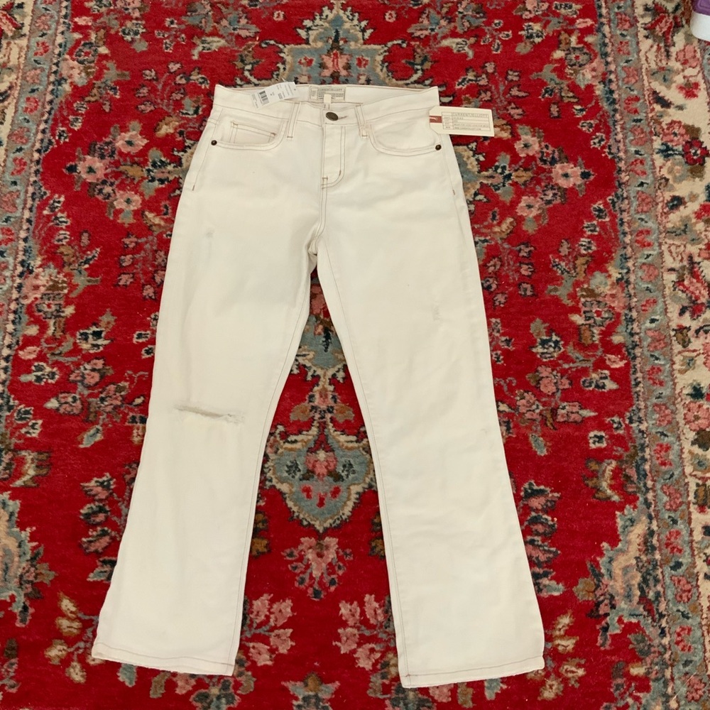 NWT Current Elliot The Kick Straight Leg Jeans Electric Destroy 1730-0042